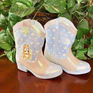 Girls Shimmer Daisy Western Boots with Character Accent